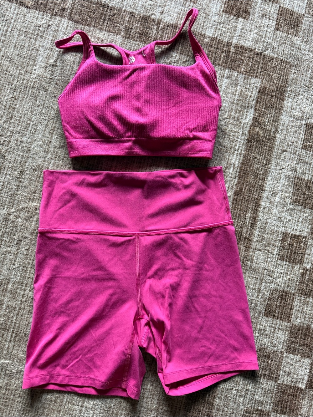 all in motion Hot Pink Seamless Sports Bra and High-Waist Shorts Set